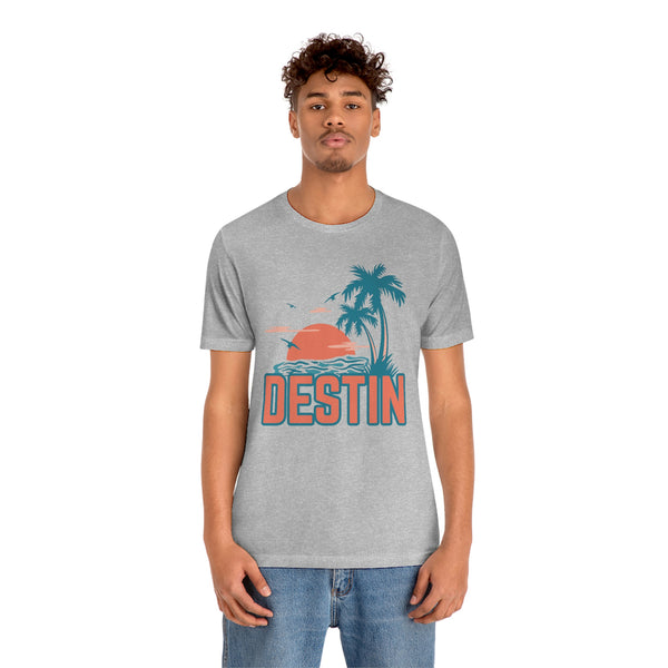 Destin, Florida T-Shirt - Retro Palm Tree & Beach Unisex Destin Shirt