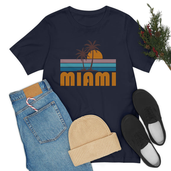 Miami, Florida T-Shirt - Retro Palm Tree Unisex Miami Shirt