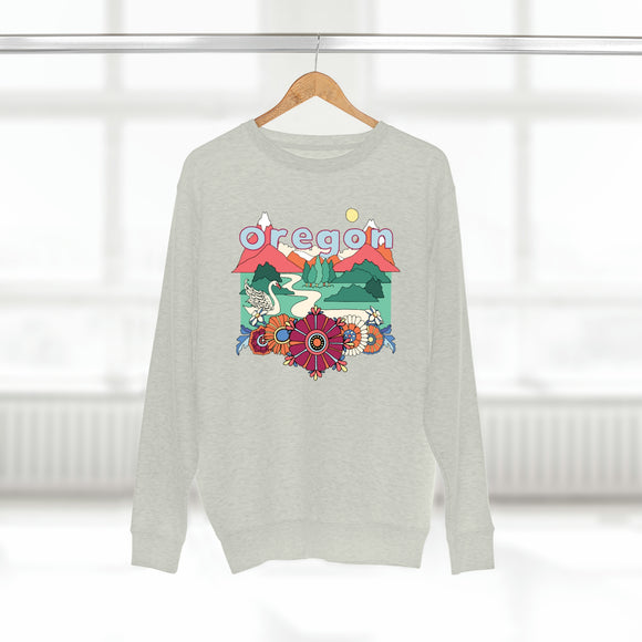 Premium Oregon Sweatshirt - Unisex Boho Premium Crewneck Oregon Sweatshirt