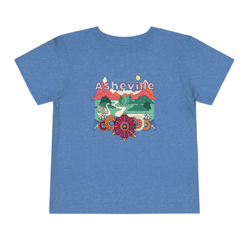 Buy heather-columbia-blue Asheville, North Carolina - Hippie Style Toddler T-Shirt