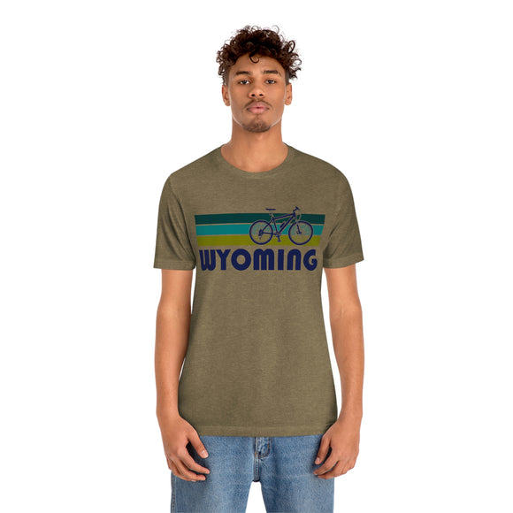 Wyoming T-Shirt - Retro Mountain Bike Adult Unisex Wyoming T Shirt