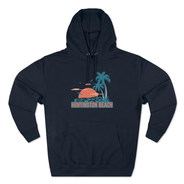 Premium Huntington Beach, California Hoodie - Palm Tree Unisex Sweatshirt