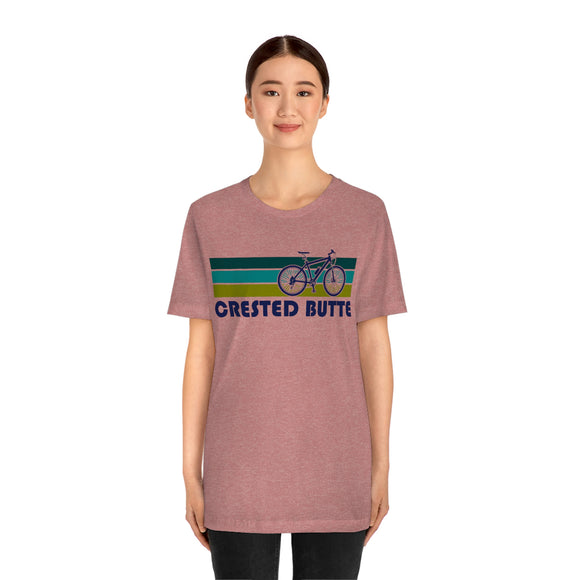 Crested Butte T-Shirt - Retro Mountain Bike Adult Unisex Crested Butte, Colorado T Shirt