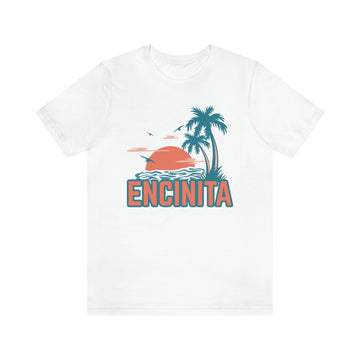Buy white Encinitas, California T-Shirt - Retro Palm Tree &amp; Beach Unisex Encinitas Shirt