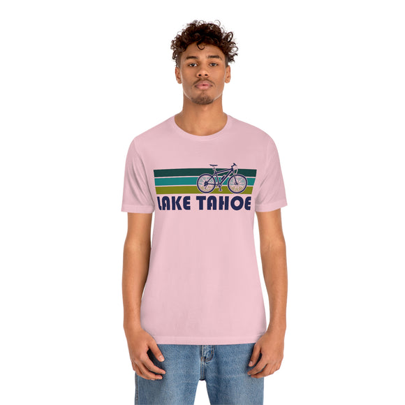 Lake Tahoe T-Shirt - Retro Mountain Bike Adult Unisex Lake Tahoe, Idaho T Shirt