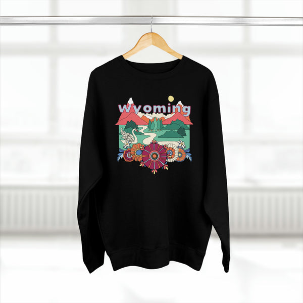 Premium Wyoming Crewneck Sweatshirt - Retro Unisex Sweatshirt