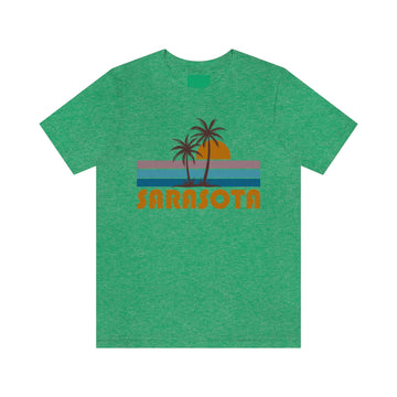 Buy heather-kelly Sarasota, Florida T-Shirt - Retro Palm Tree Unisex Sarasota Shirt