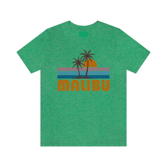 Malibu, California T-Shirt - Retro Palm Tree Unisex Malibu Shirt