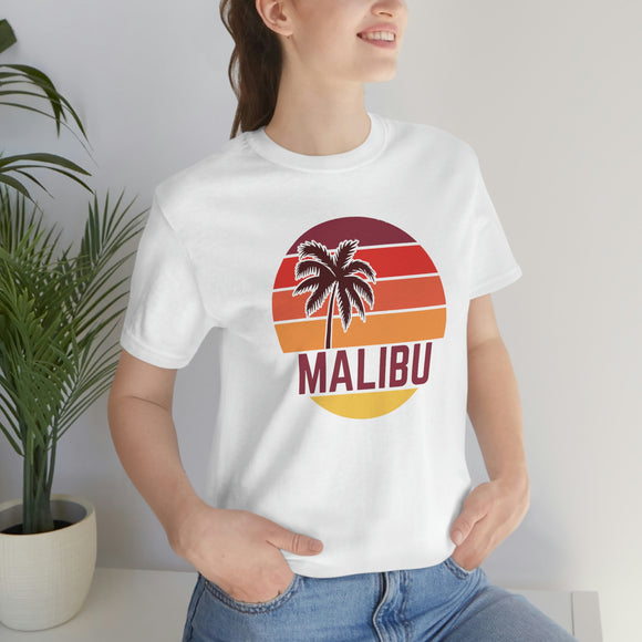 Malibu, California T-Shirt - Retro Palm Tree Unisex Malibu Shirt