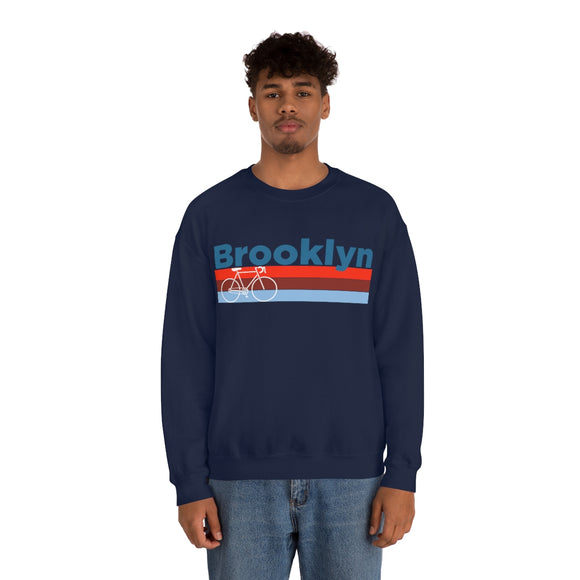 Brooklyn, New York Sweatshirt Retro Bike - Unisex Adult Crewneck Brooklyn Sweatshirt