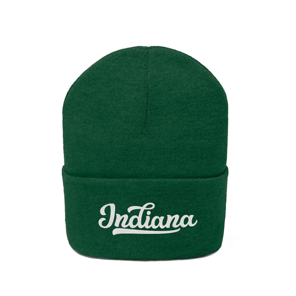 Indiana Beanie - Adult Hand Lettered Embroidered Indiana Knit Hat