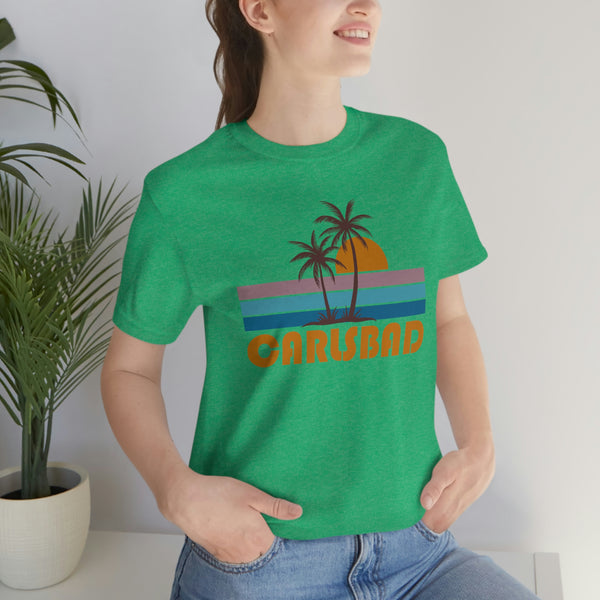 Carlsbad, California T-Shirt - Retro Palm Tree Unisex Carlsbad Shirt