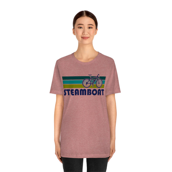 Steamboat T-Shirt - Retro Mountain Bike Adult Unisex Steamboat, Colorado T Shirt