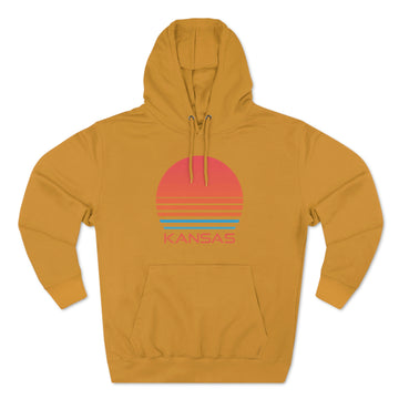 Buy mustard Premium Kansas Hoodie - Retro 80s Unisex Sweatshirt
