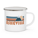 Asheville, North Carolina Camp Mug - Retro Mountain Enamel Campfire Asheville Mug-3