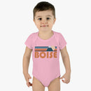 Boise Baby Bodysuit - Retro Mountain Boise, Idaho Baby Bodysuit-11