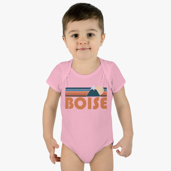 Boise Baby Bodysuit - Retro Mountain Boise, Idaho Baby Bodysuit