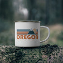 Oregon Camp Mug - Retro Mountain Enamel Campfire Oregon Mug-1