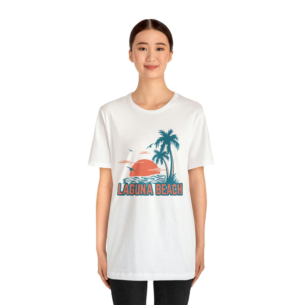 Laguna Beach, California T-Shirt - Retro Palm Tree & Beach Unisex Laguna Beach Shirt
