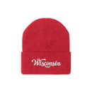 Wisconsin Beanie - Adult Hand Lettered Embroidered Wisconsin Knit Hat-1