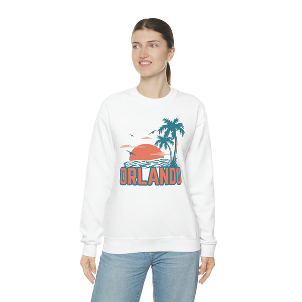 Orlando, Florida Sweatshirt - Unisex Retro Palm Tree Crewneck Orlando Sweatshirt