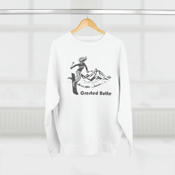 Premium Crested Butte, Colorado Crewneck Sweatshirt - Retro Unisex Sweatshirt
