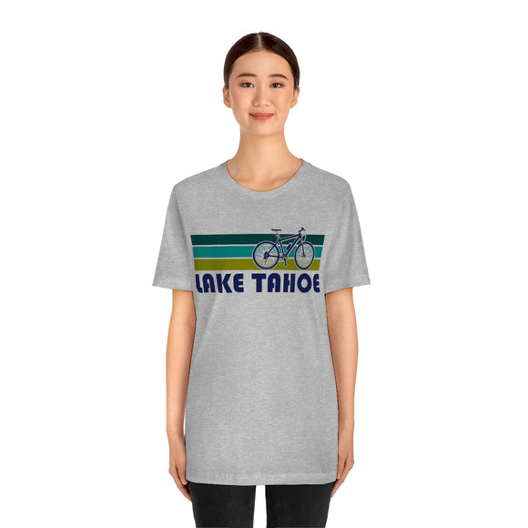 Lake Tahoe T-Shirt - Retro Mountain Bike Adult Unisex Lake Tahoe, Idaho T Shirt