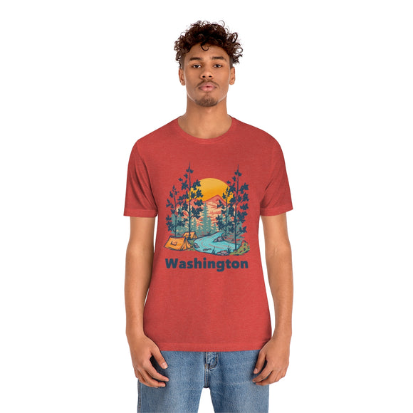 Washington T-Shirt - Mountain Illustration Unisex Washington Shirt