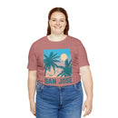 San Jose, California T-Shirt - Retro Palm Tree & Beach Unisex San Jose Shirt-19