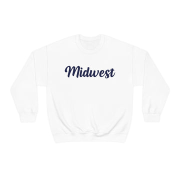 Buy white Midwest Sweatshirt - Script Crewneck Unisex Midwest Sweatshirt