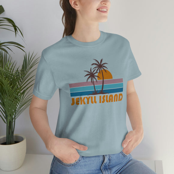 Jekyll Island, Georgia T-Shirt - Retro Palm Tree Unisex Jekyll Island Shirt