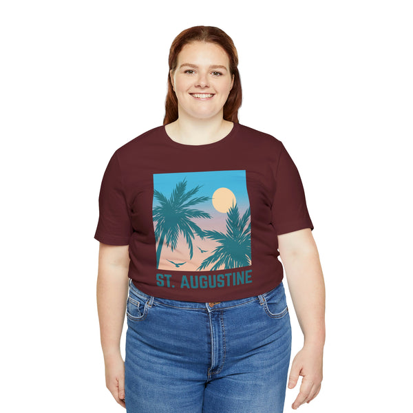 St. Augustine, Florida T-Shirt - Retro Palm Tree & Beach Unisex St. Augustine Shirt