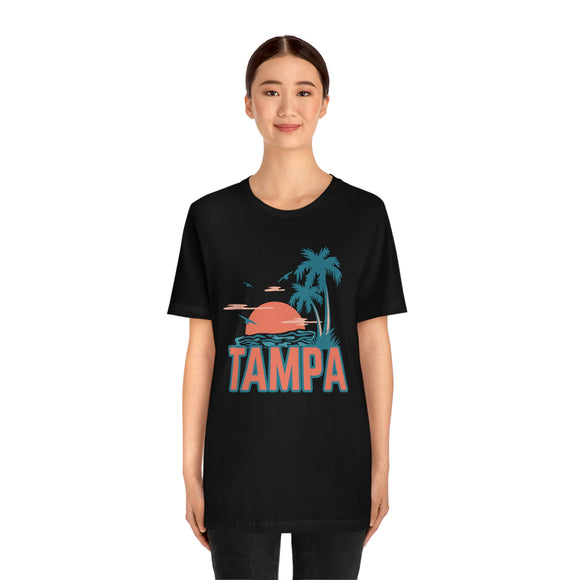 Tampa, Florida T-Shirt - Retro Palm Tree & Beach Unisex Tampa Shirt