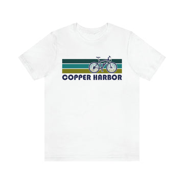 Buy white Copper Harbor T-Shirt - Retro Mountain Bike Adult Unisex Copper Harbor, Michigan T Shirt