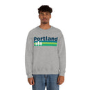 Portland, Oregon Sweatshirt - Retro Trees Unisex-11