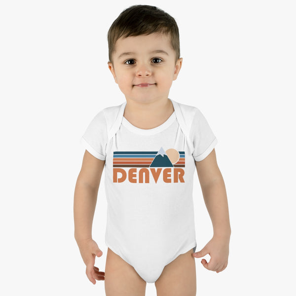 Denver Baby Bodysuit - Retro Mountain Denver, Colorado Baby Bodysuit