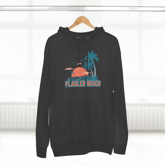 Premium Flagler Beach, Florida Hoodie - Palm Tree Unisex Sweatshirt
