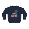 Irvine, California Sweatshirt - Unisex Retro Palm Tree Crewneck Irvine Sweatshirt
