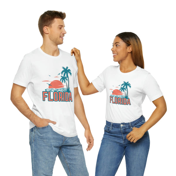 Florida T-Shirt - Retro Palm Tree & Beach Unisex Florida Shirt