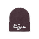 Oregon Beanie - Adult Hand Lettered Embroidered Oregon Knit Hat-37