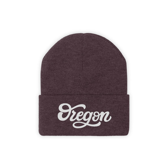 Oregon Beanie - Adult Hand Lettered Embroidered Oregon Knit Hat