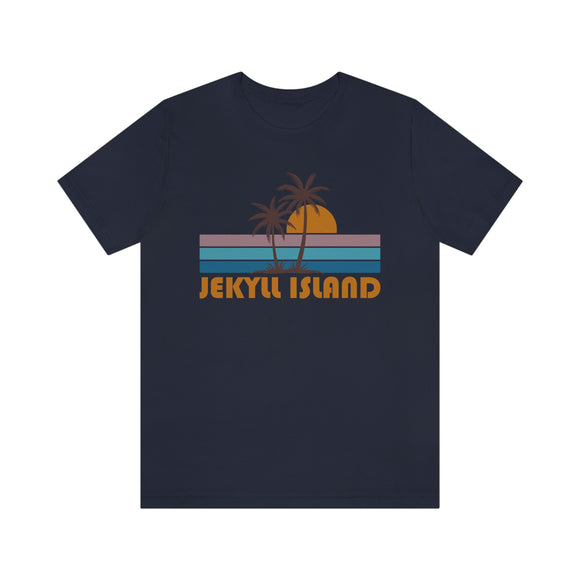 Jekyll Island, Georgia T-Shirt - Retro Palm Tree Unisex Jekyll Island Shirt