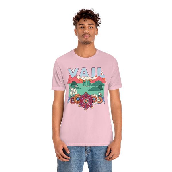 Vail T-Shirt - Retro Mountain / Hippie Style Vail, Colorado Shirt