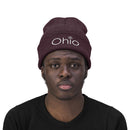 Ohio Knit Beanie - Adult Embroidered Snowflake Ohio Knit Hat-23