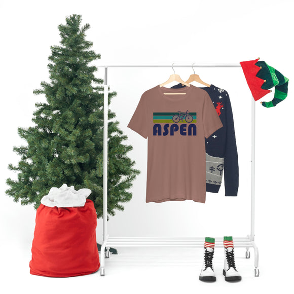 Aspen T-Shirt - Retro Mountain Bike Adult Unisex Aspen, Colorado T Shirt