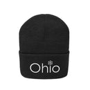 Ohio Knit Beanie - Adult Embroidered Snowflake Ohio Knit Hat-2
