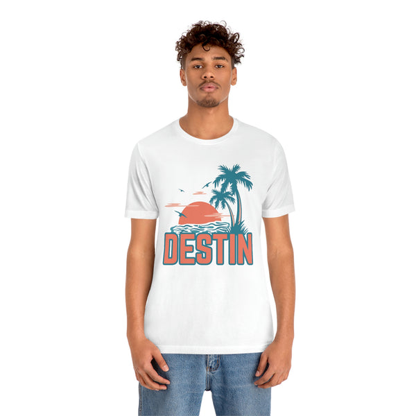 Destin, Florida T-Shirt - Retro Palm Tree & Beach Unisex Destin Shirt