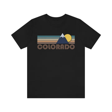 Buy black Colorado T-Shirt - Retro Mountain v2 Unisex Colorado Shirt