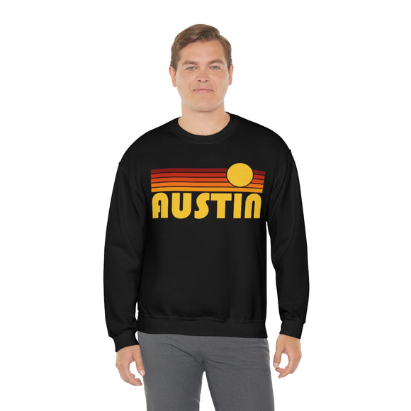 Austin, Texas Sweatshirt - Retro Sunset Unisex