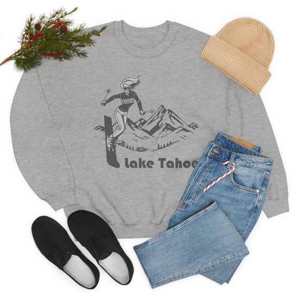 Lake Tahoe, California Sweatshirt - Vintage Style Ski Unisex